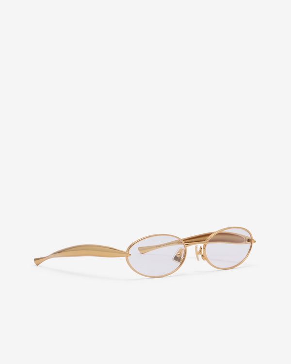 Bottega Veneta - Sardine Oval Sunglasses - (Gold/Clear)