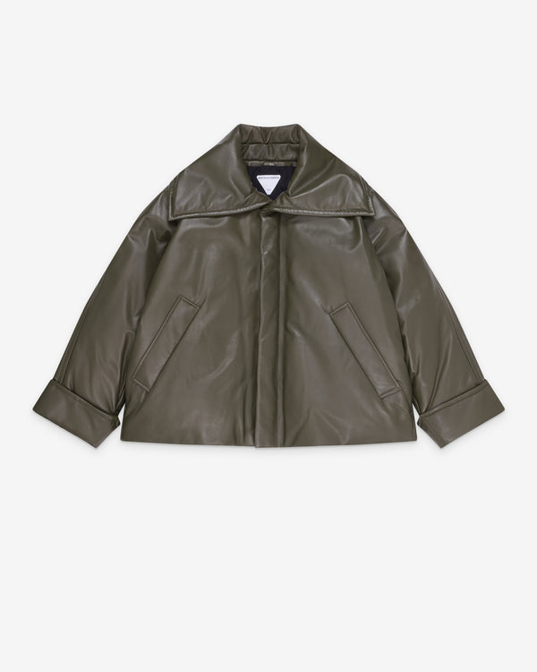 Bottega Veneta  - Women's Soft Leather Puffer Jacket - (Pine Forest)