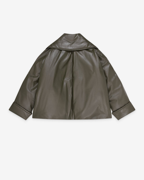 Bottega Veneta  - Women's Soft Leather Puffer Jacket - (Pine Forest)