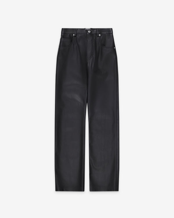 Bottega Veneta  - Women's Shiny Leather Trousers - (Double Black)