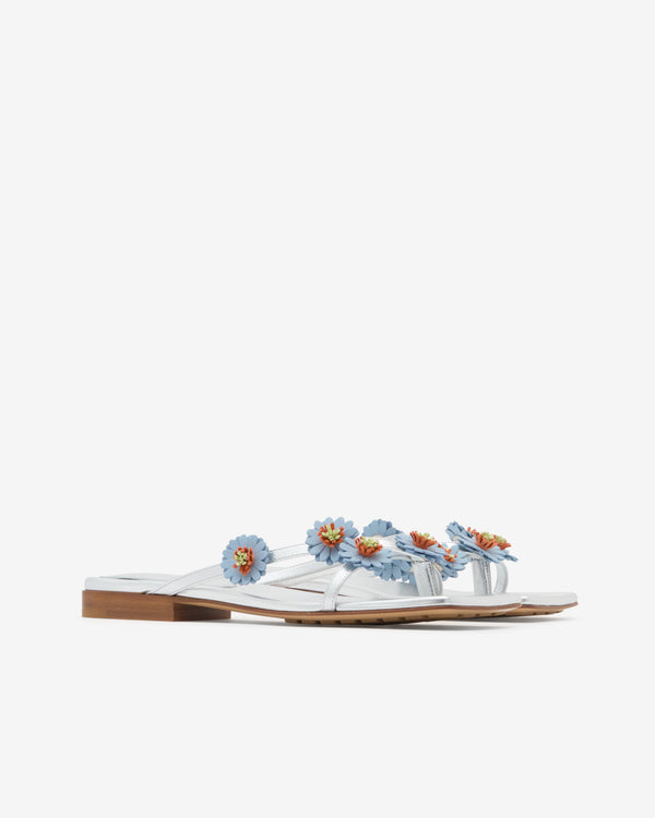 Bottega Veneta - Women's Riva Flat Sandal - (Silver)