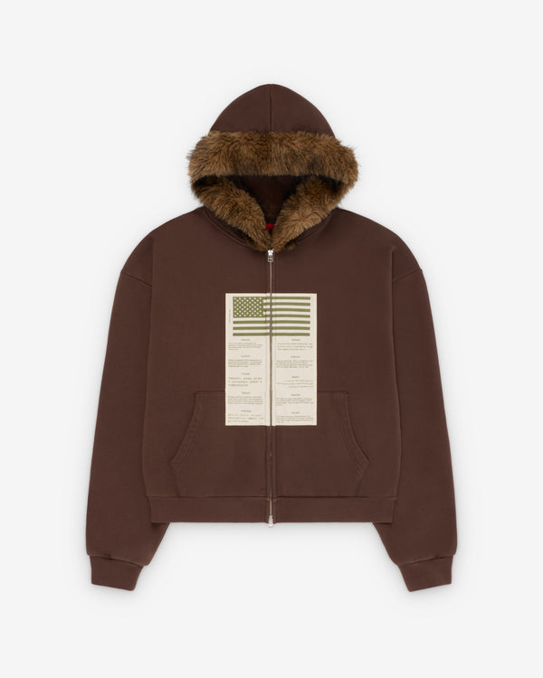 Fugazi - Men's Blood Chit Hoodie - (Brown)