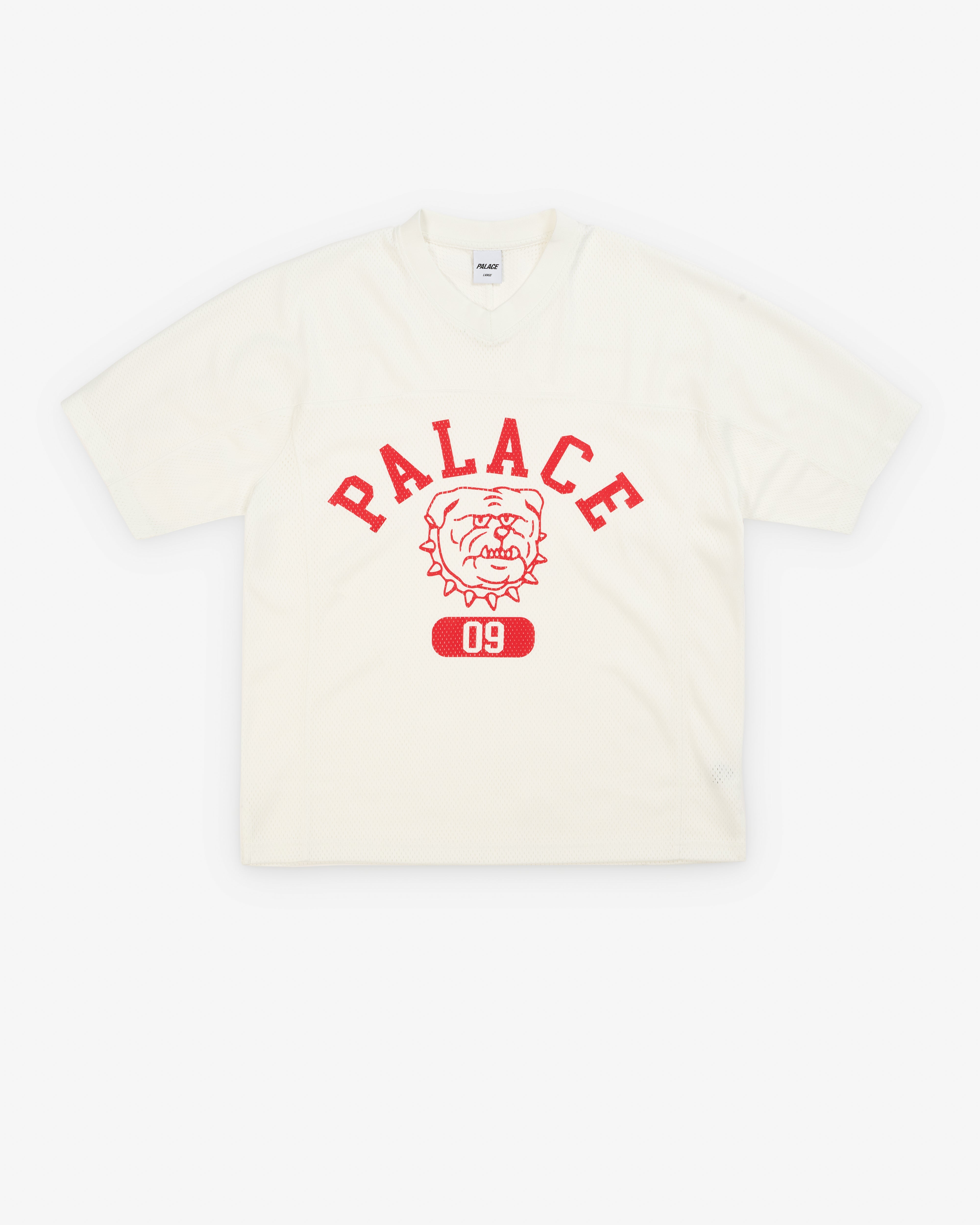 シャツ PALACE SKATEBOARDS BULLDOG MESH JERSEY Palace: Men's Bulldog Mesh Jersey (White) | Dover Street Market London