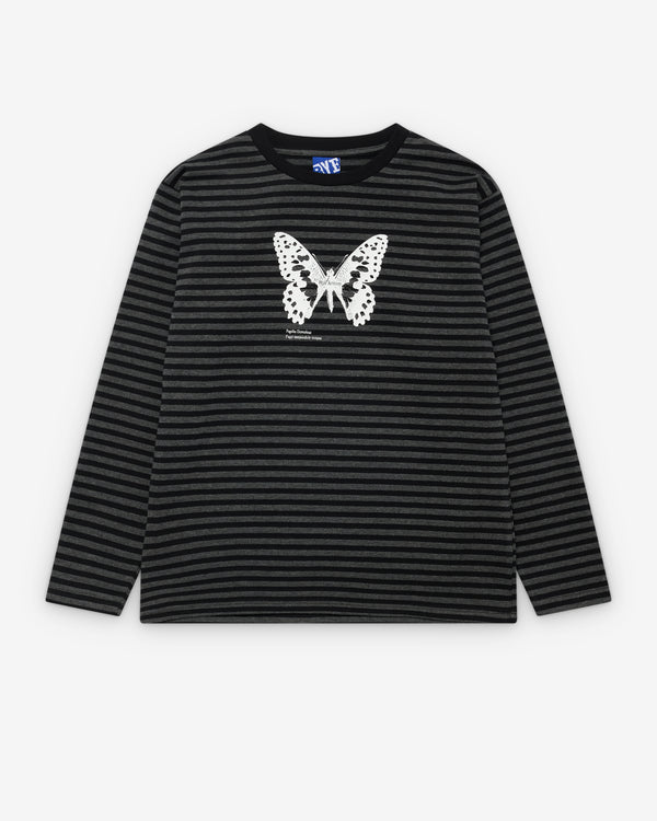 Bye Jeremy - Butterfly Long Sleeve T-Shirt - (Black/Grey)