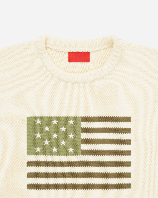 Fugazi - Men's Big Green Flag Sweater - (Cream)