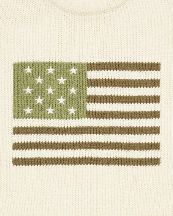 Fugazi - Men's Big Green Flag Sweater - (Cream)