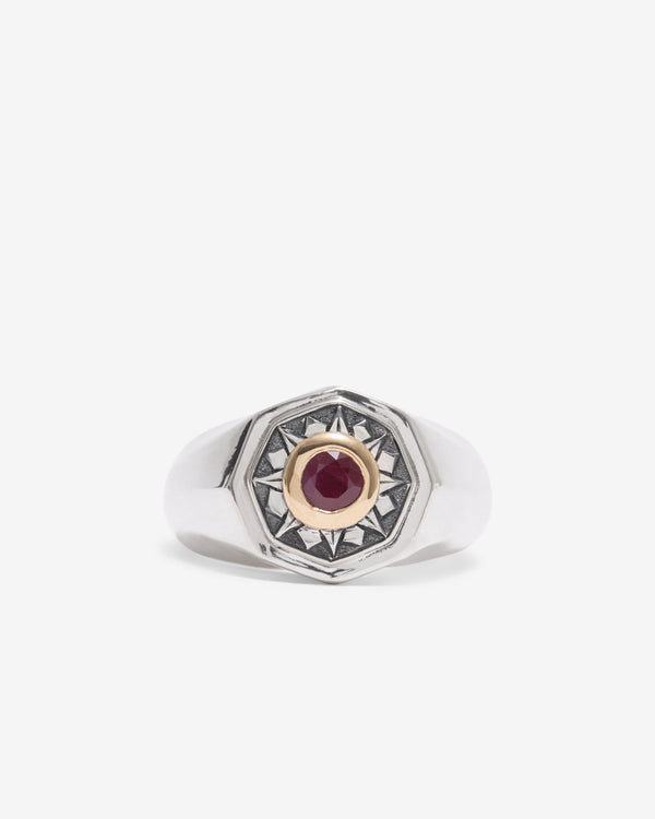 Duffy - Octagonal Ruby Signet Ring - (Multi)