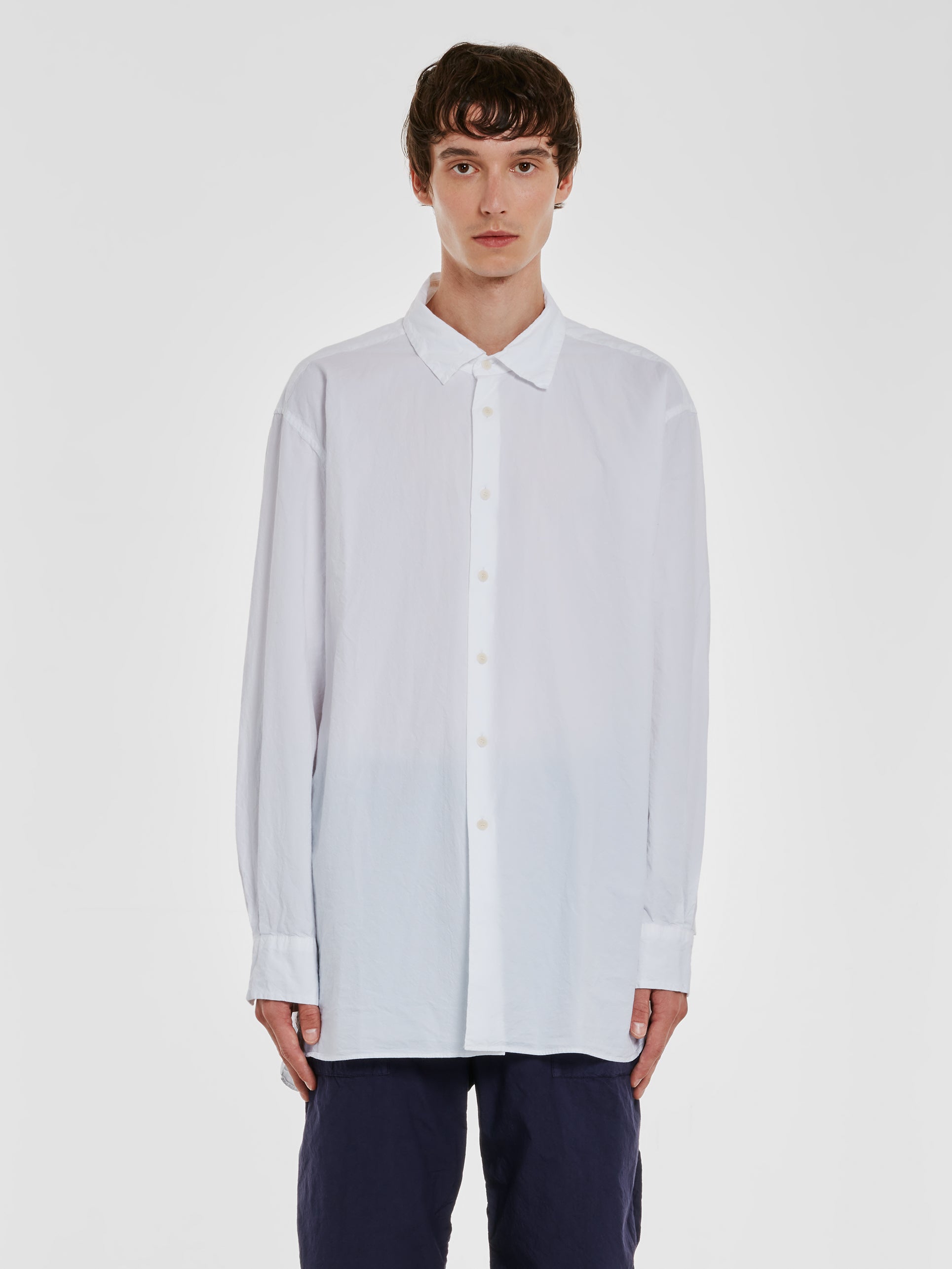 Casey Casey - Men’s Double Dyed Big Raccourcie Shirt - (Off White)
