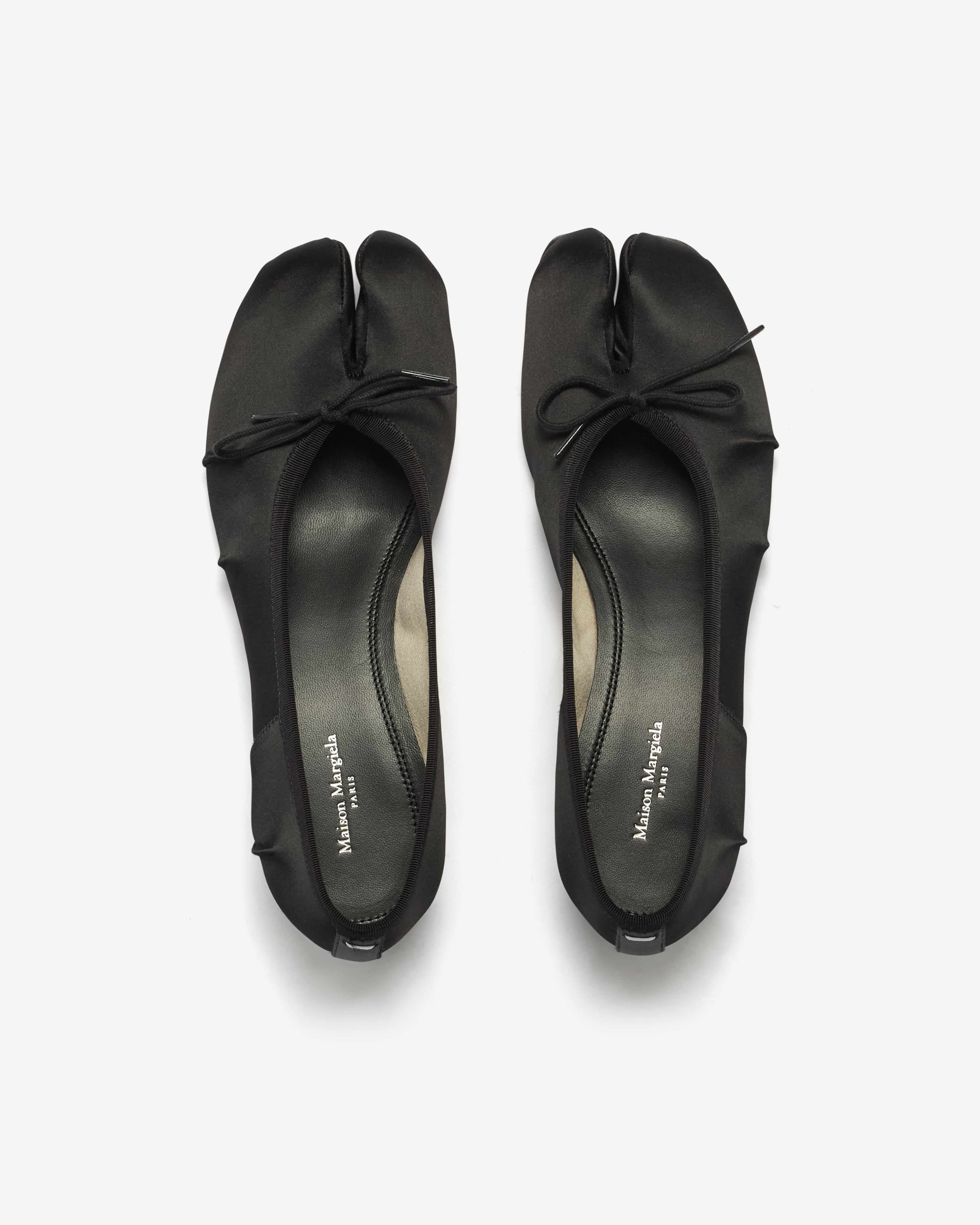 Maison Margiela: Women's Tabi Satin Ballerina (Black) | DSML E-SHOP