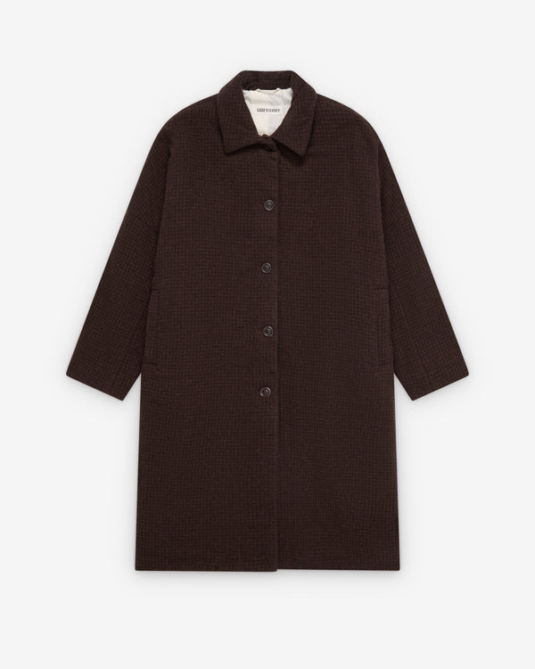 Casey Casey  - Women's Big Blobby Coat - (Brown Check)
