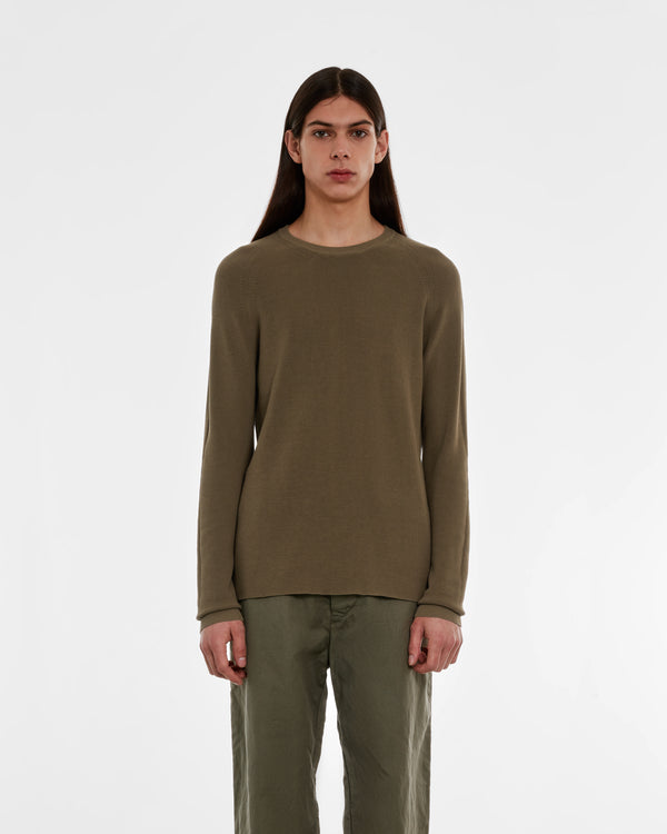 Casey Casey - Men’s Rib Stitch Sweater - (Dark Beige)