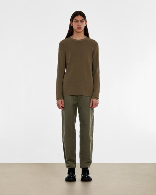 Casey Casey - Men’s Rib Stitch Sweater - (Dark Beige)