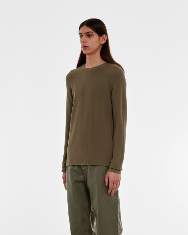 Casey Casey - Men’s Rib Stitch Sweater - (Dark Beige)