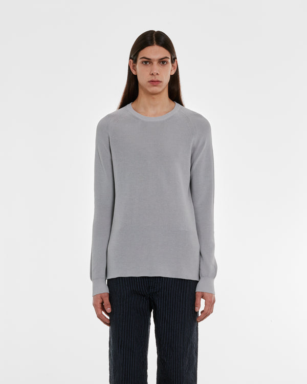 Casey Casey - Men’s Rib Stitch Sweater - (Light Grey)