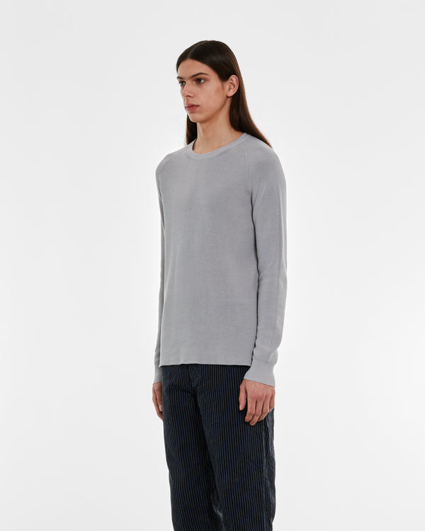 Casey Casey - Men’s Rib Stitch Sweater - (Light Grey)