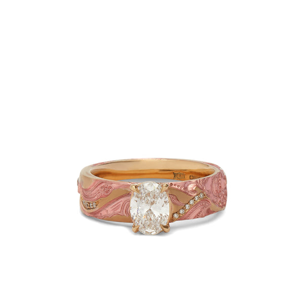 Castro Smith - Wave Engagement Ring Oval Ring - (Pink)