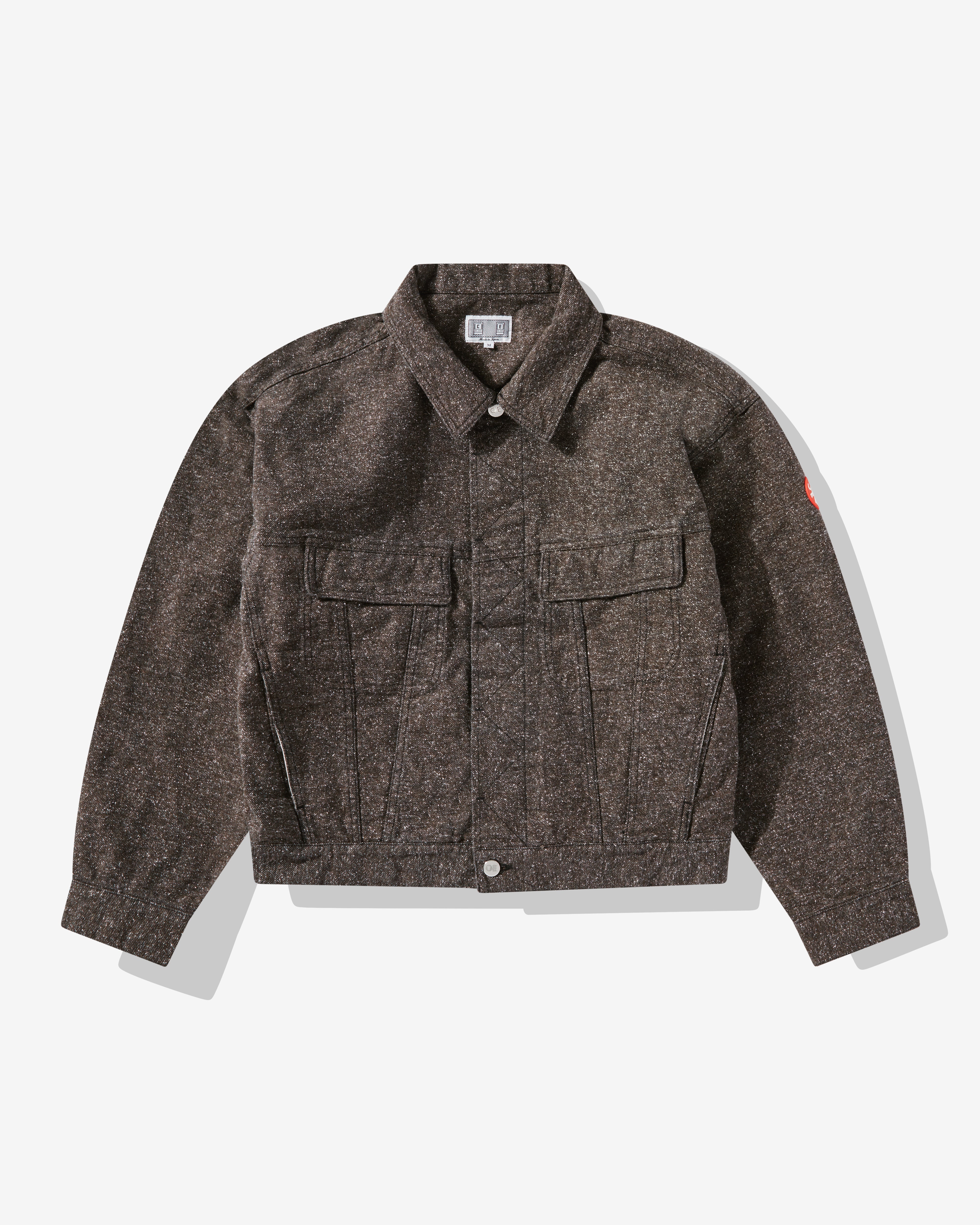 Cav Empt Men s Casual Nep Twill Trucker Jacket Charcoal