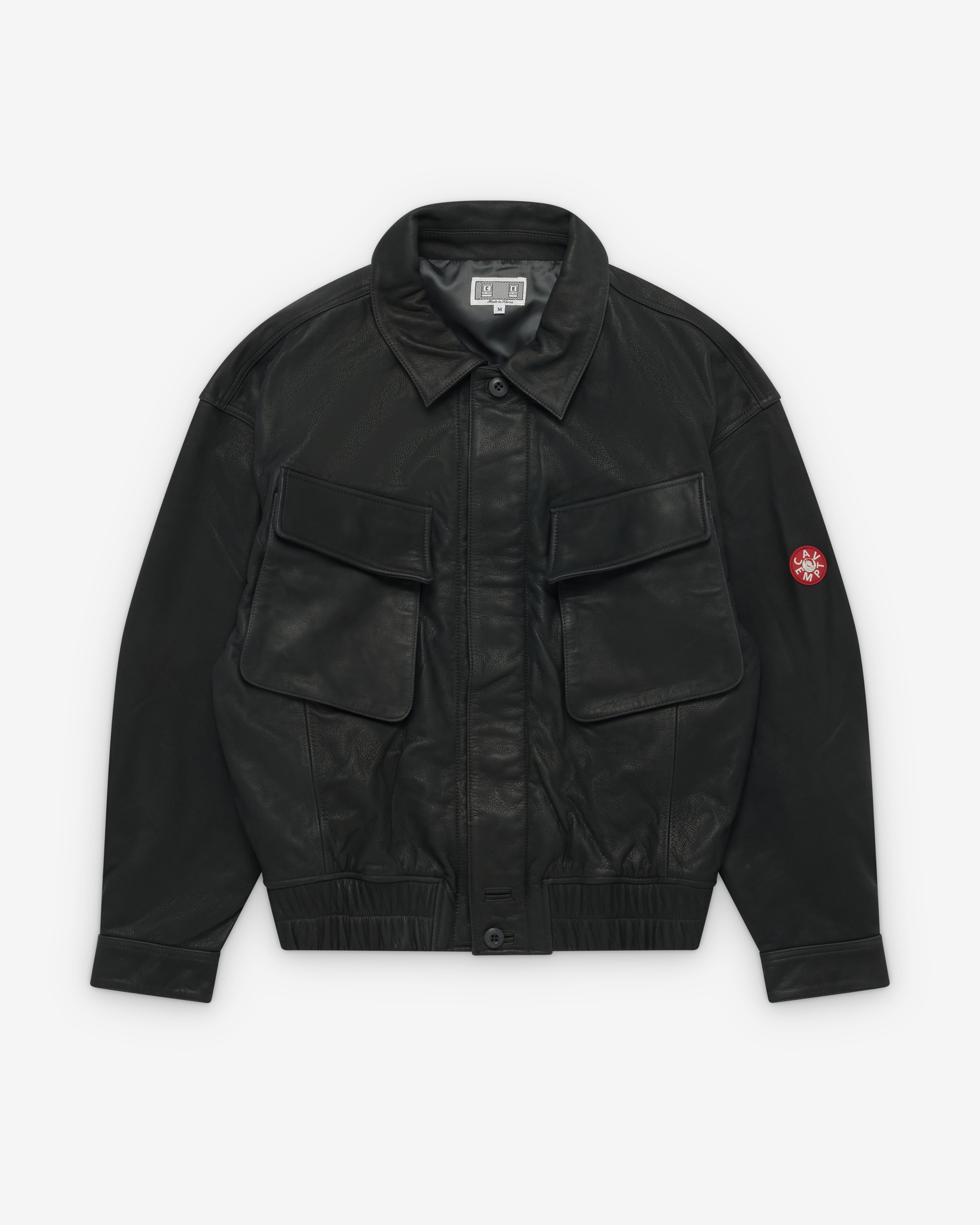 Cav Empt: Men's Community Leather Jacket (Grey) | Dover Street