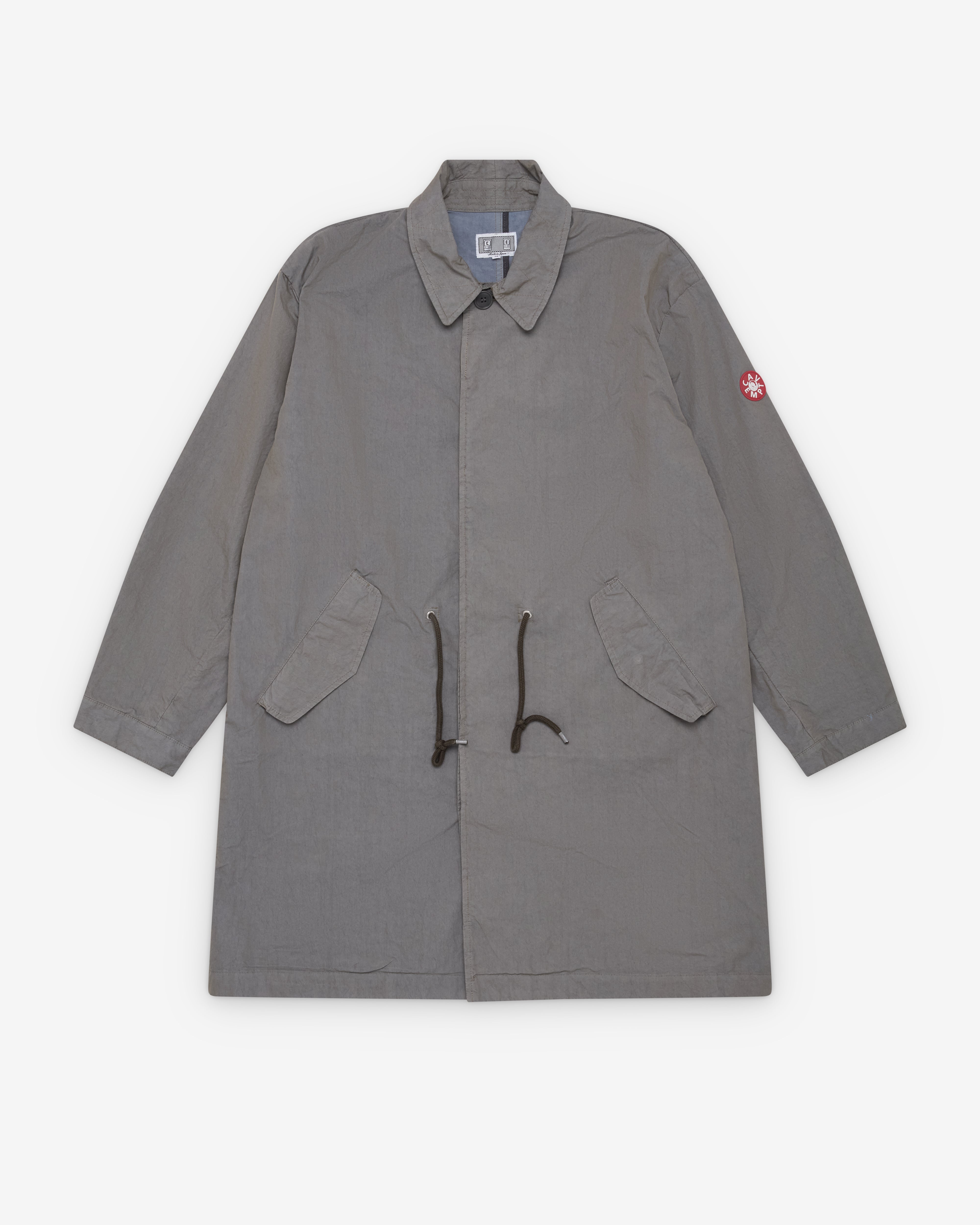 Cav Empt: Men's Overdye CN Long Coat (Grey) | Dover Street Market