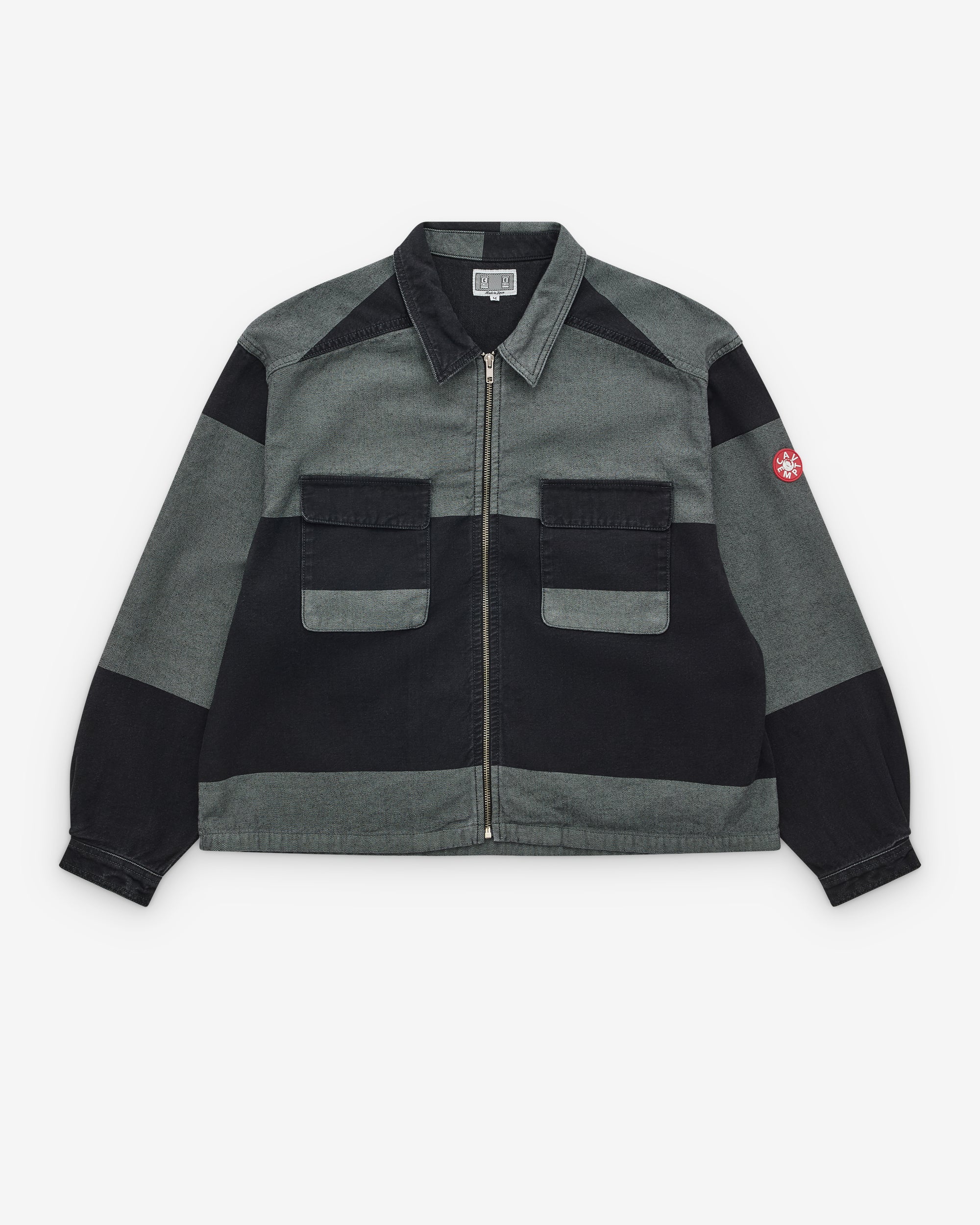 Cav Empt: Men's Overdye Stripe Short Shirt Jacket (Grey) DSML E-SHOP