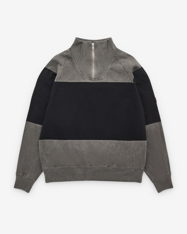 Cav Empt - Men’s Overdye Stripe Half Zip - (Grey)