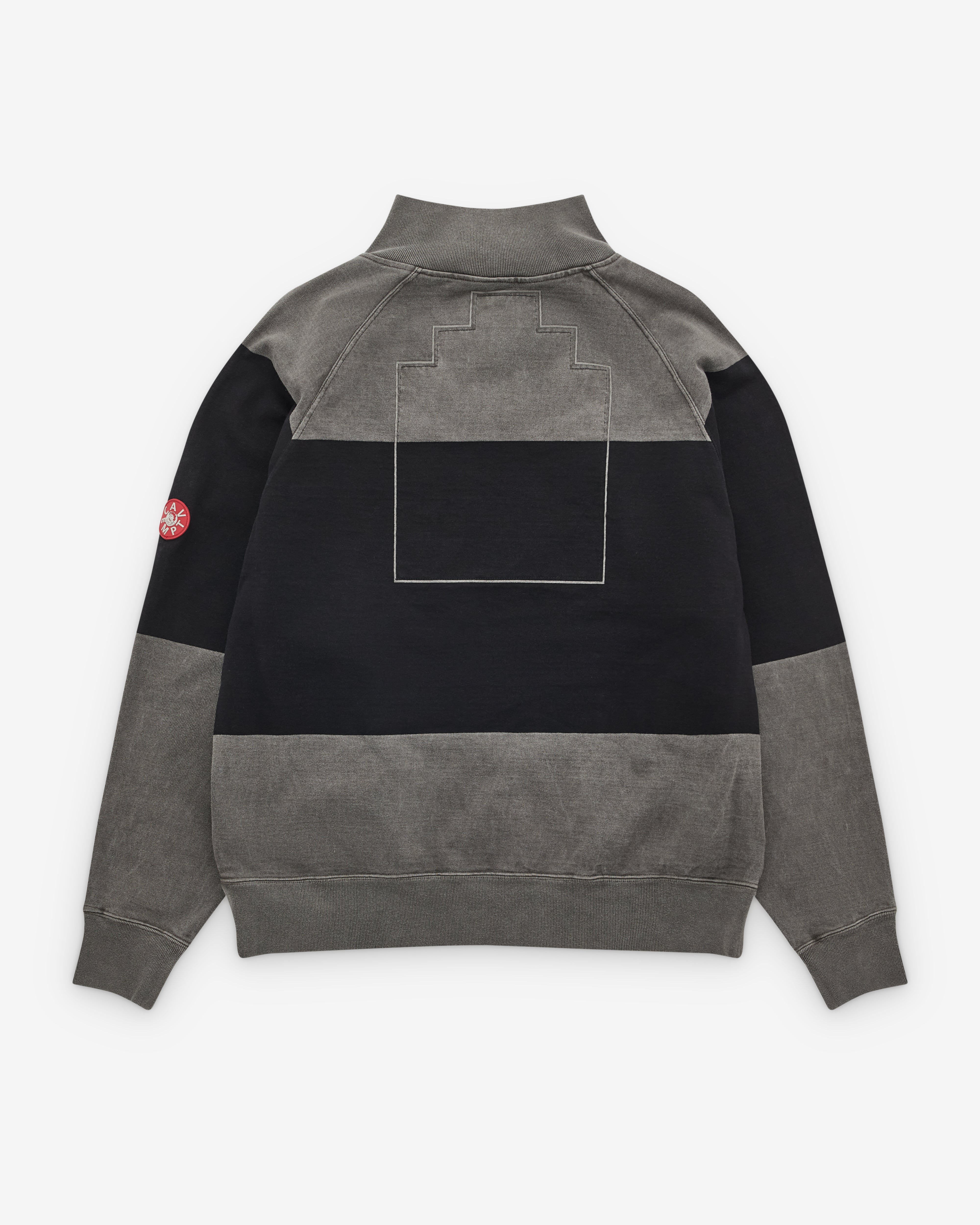 Cav Empt: Men's Overdye Stripe Half Zip (Grey) | DSML E-SHOP