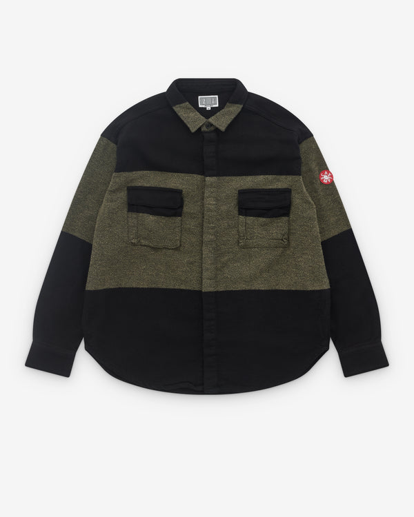 Cav Empt - Men’s Stripe Flannel Big Shirt Khaki - (Khaki)