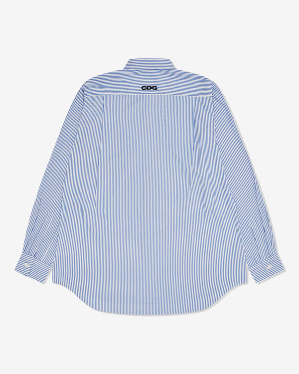 CDG - Logo Cotton Stripe Shirt - (Blue)