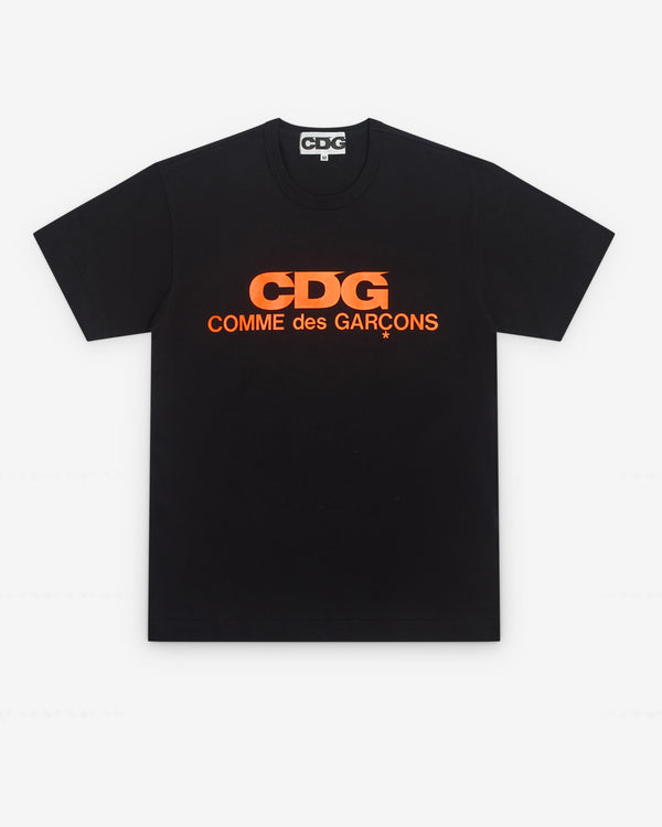 CDG - Fluorescent CDG Logo T-Shirt - (Black/Orange)