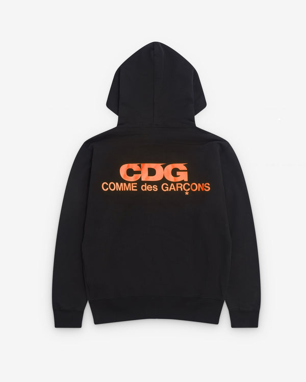 CDG - Fluorescent CDG Logo Zip Hoodie - (Black/Orange)