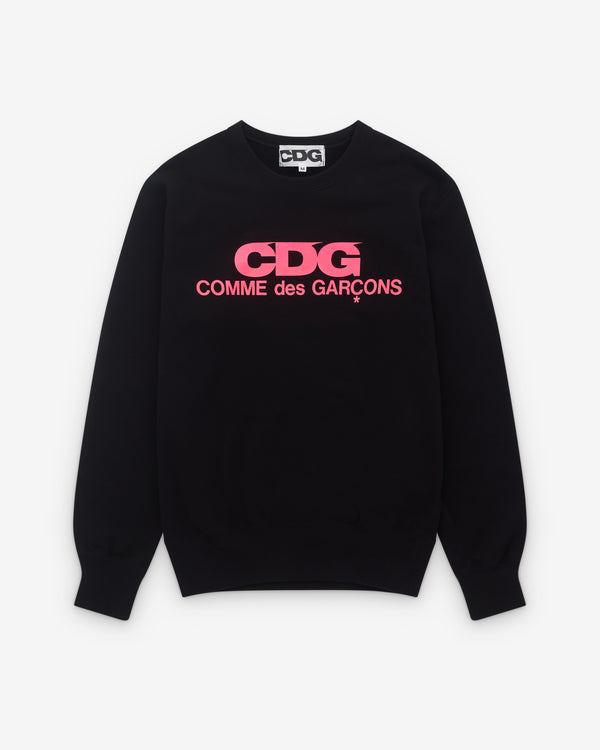 CDG - Pink Logo Sweatshirt - (Black)