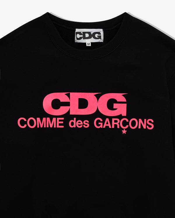 CDG - Pink Logo Sweatshirt - (Black)