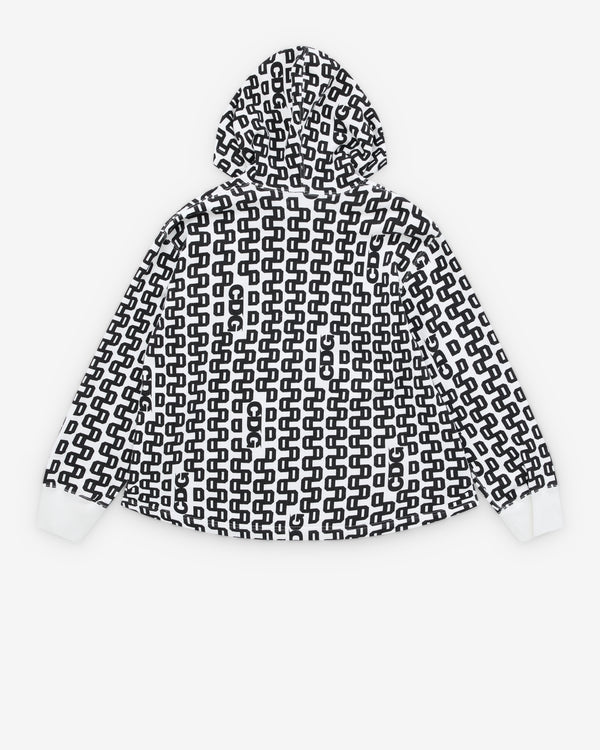 CDG - Overlock Print Hoodie - (Black/White)