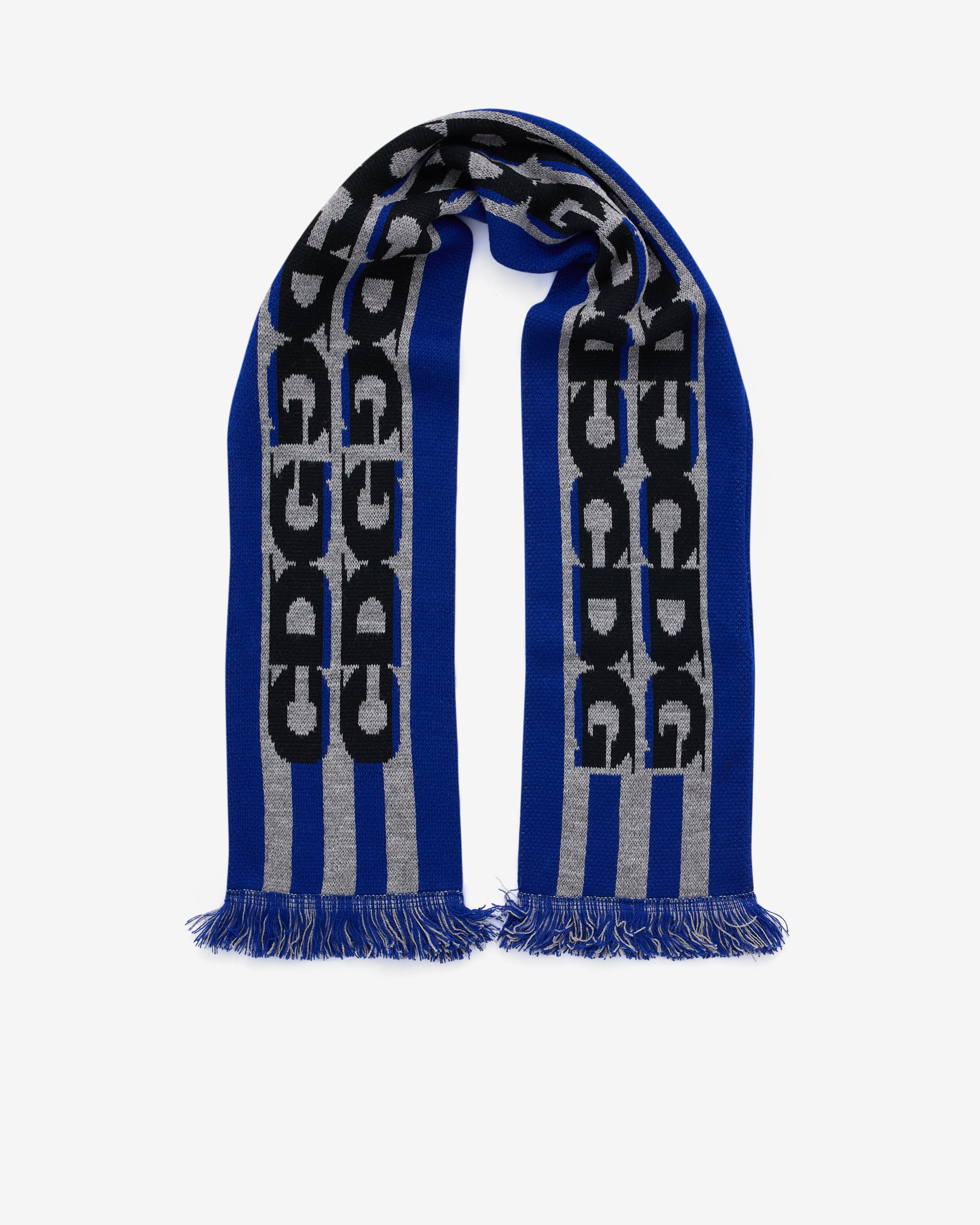 CDG: Striped Logo Scarf (Blue/Grey/Black) | DSML E-SHOP