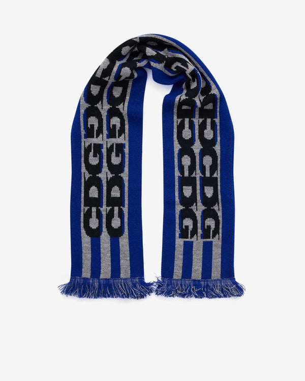 CDG - Striped Logo Scarf - (Blue/Grey/Black)