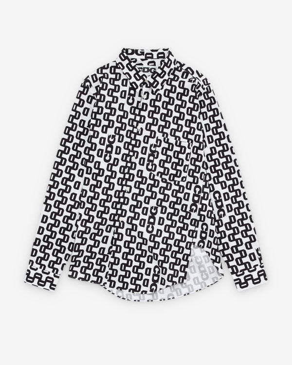 CDG - Overlock Print Bias Cut Shirt - (Black/White)