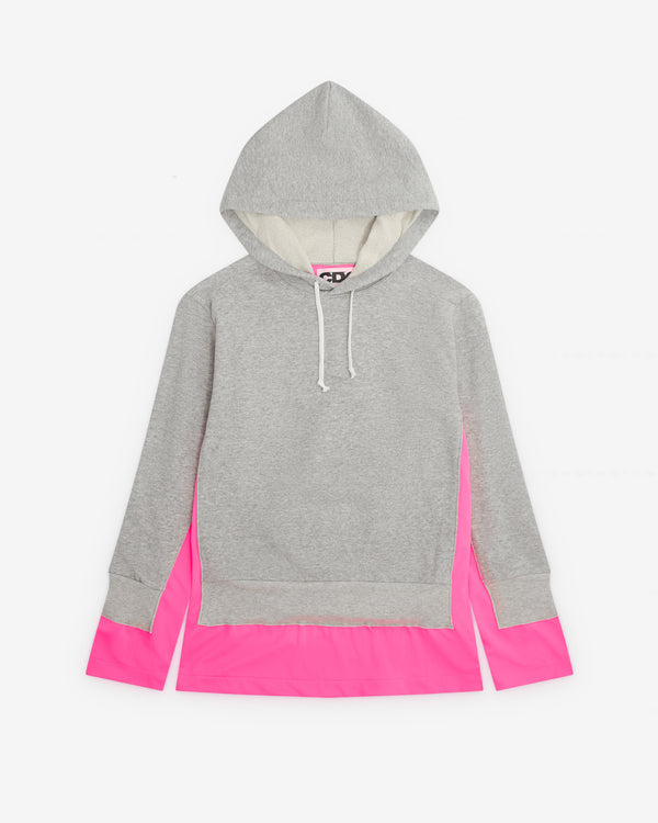 CDG - Fluorescent Layered Hoodie - (Pink/Grey)