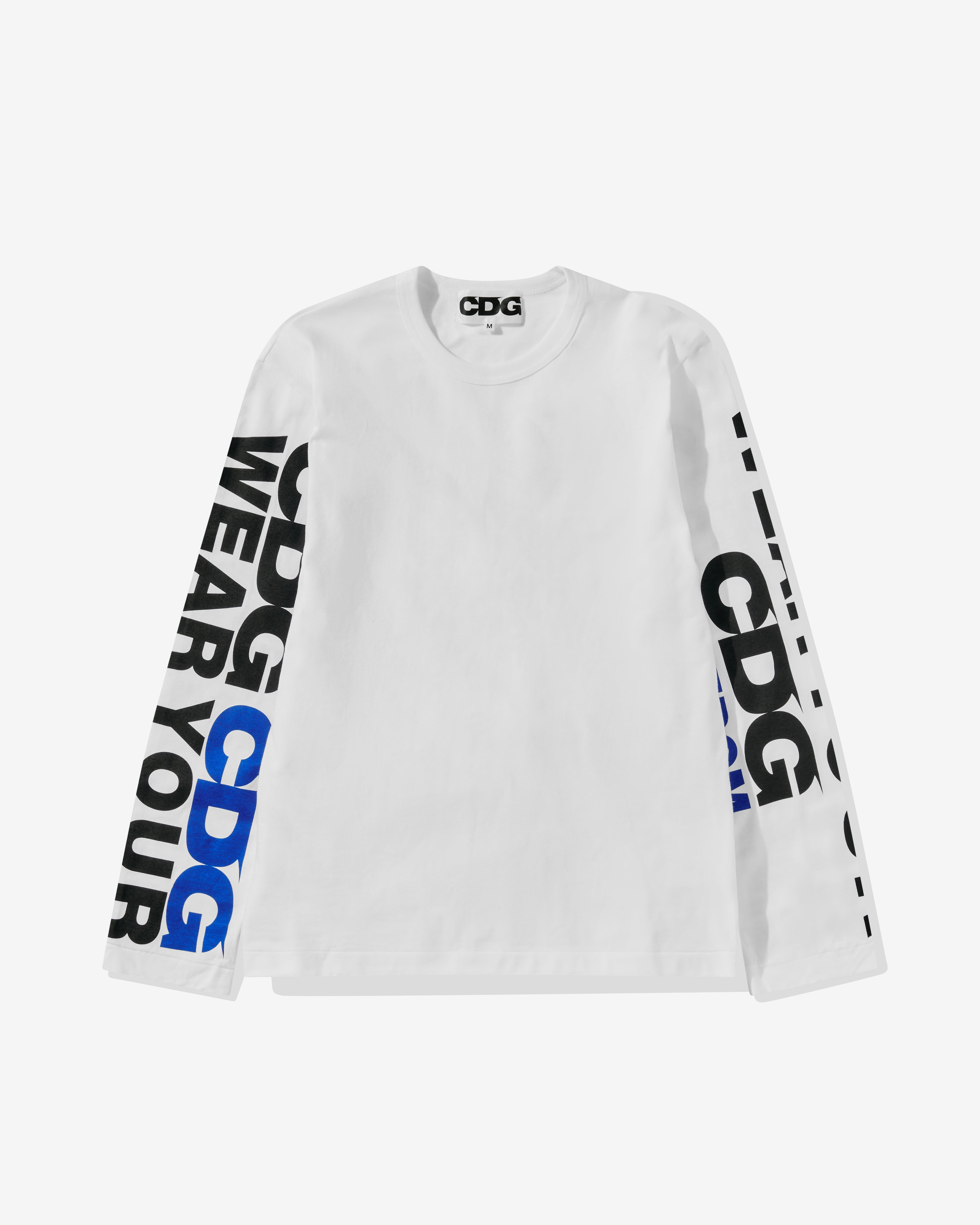 CDG Message Longsleeve T Shirt White