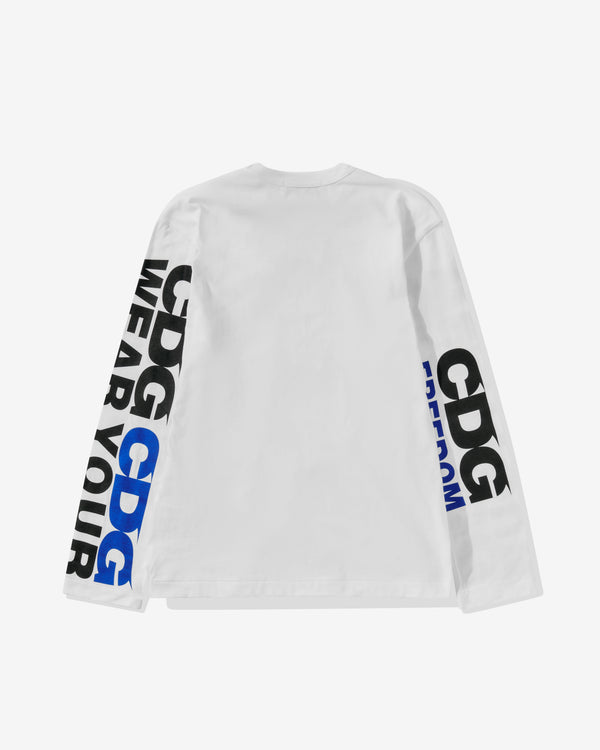 CDG - Message Longsleeve T-Shirt - (White)