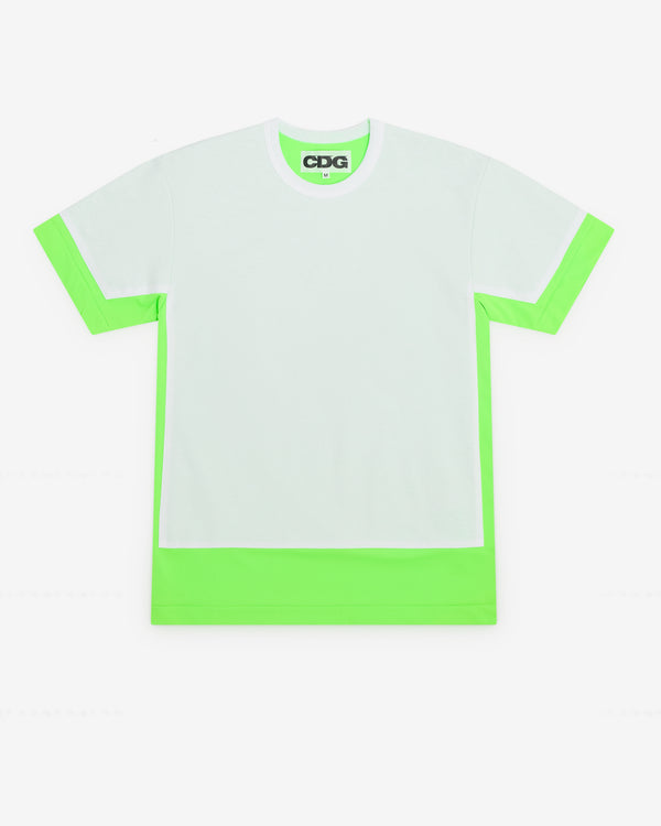 CDG - Fluorescent Layered T-Shirt - (Green/White)