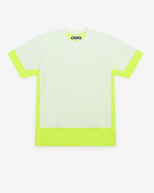 CDG - Fluorescent Layered T-Shirt - (Yellow/White)