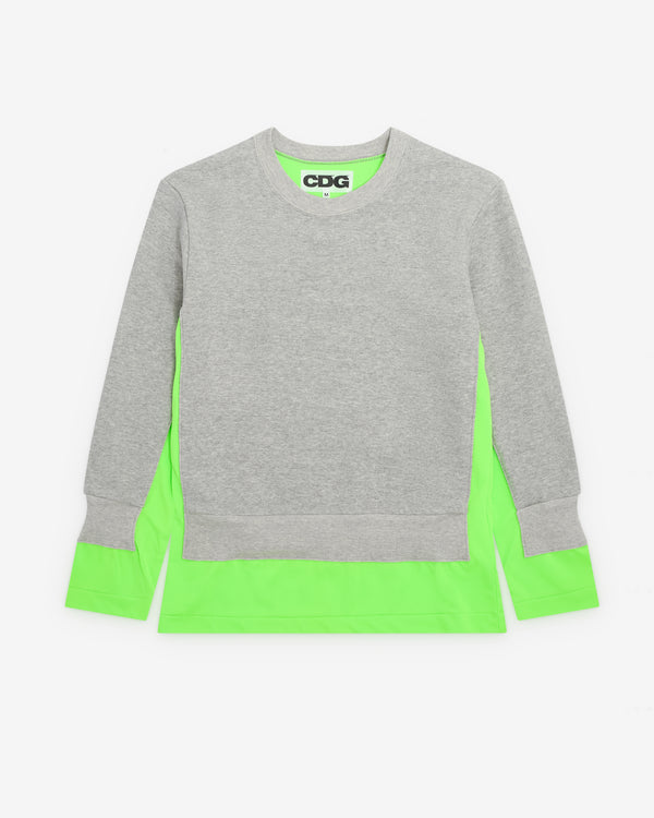 CDG - Fluorescent Layered Sweatshirt - (Grey/Green)