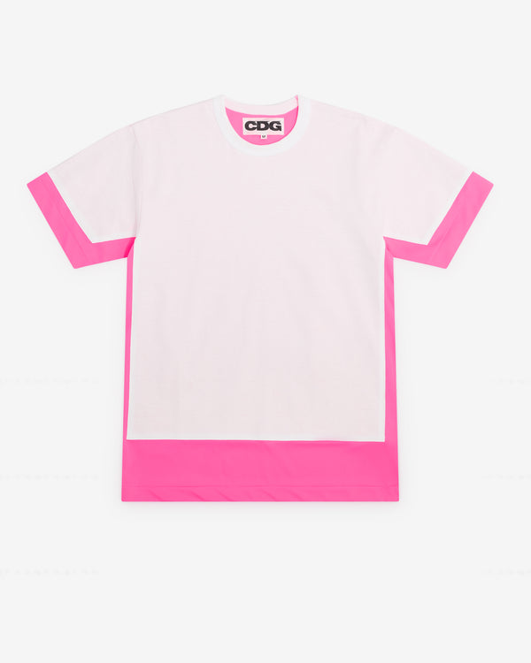 CDG - Fluorescent Layered T-Shirt - (Pink/White)
