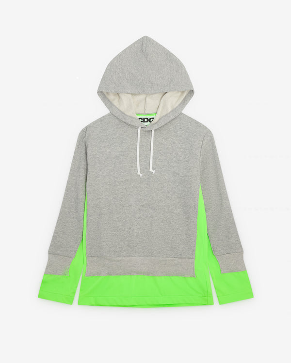 CDG - Fluorescent Layered Hoodie - (Green/Grey)