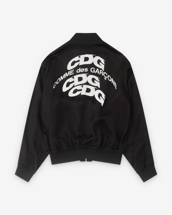 CDG - Warped Logo Bomber Jacket - (Black)