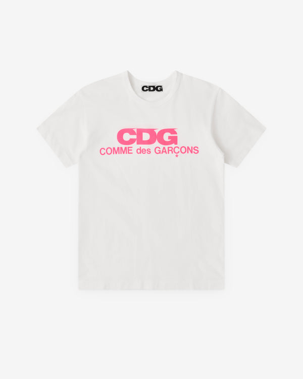 CDG - Pink Logo T-Shirt - (White)