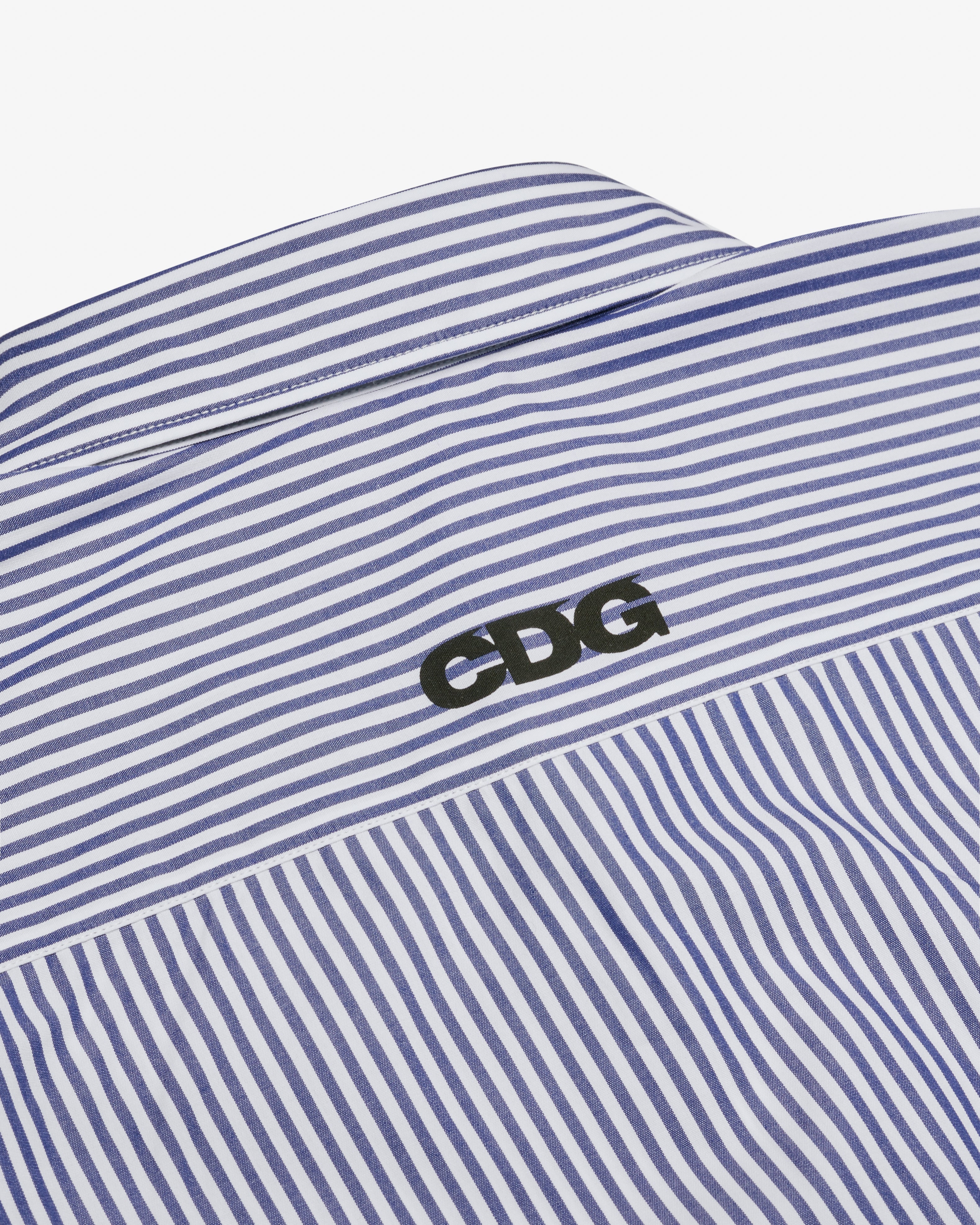 CDG - Logo Cotton Stripe Shirt - (Navy)