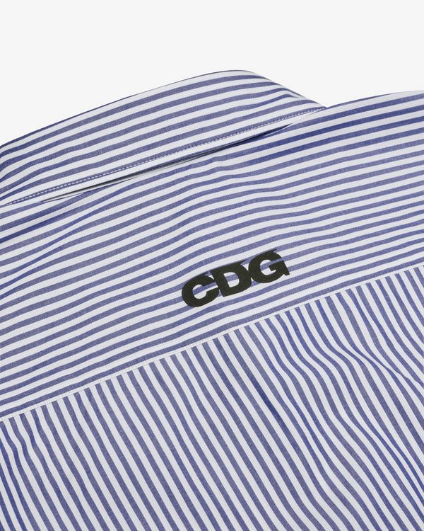 CDG - Logo Cotton Stripe Shirt - (Navy)