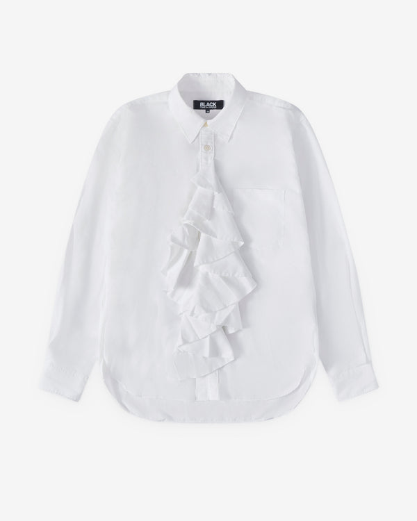 Black Comme des Garçons - Asymmetric Ruffle Shirt - (White)