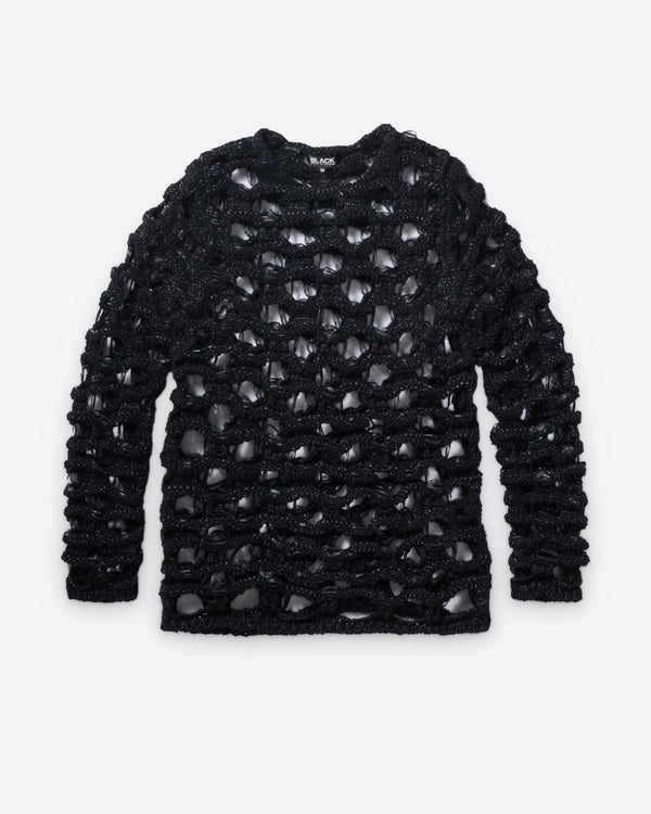 Black Comme des Garçons - Cut Out Mesh Sweater - (Black)
